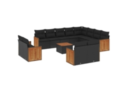 Garden Sofa Set, Garden Sofa Sets Vidaxl Preto Rattan / Vime (n/a)