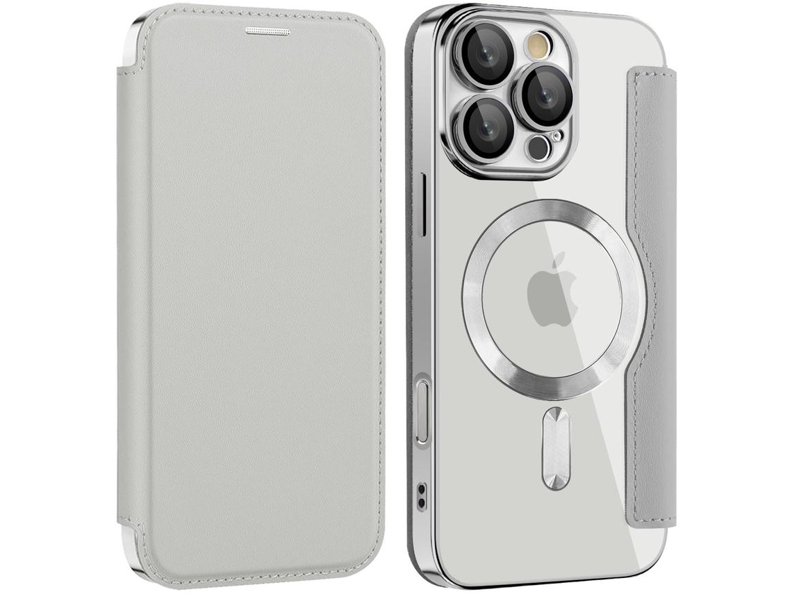 Capa Magsafe para iPhone 15 Pro Max CHRUI (Cinza Titânio)