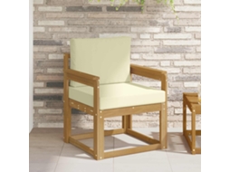 Vidaxl 2 Peça Conjunto De Sofás Para Exterior Poliéster Branco E Creme