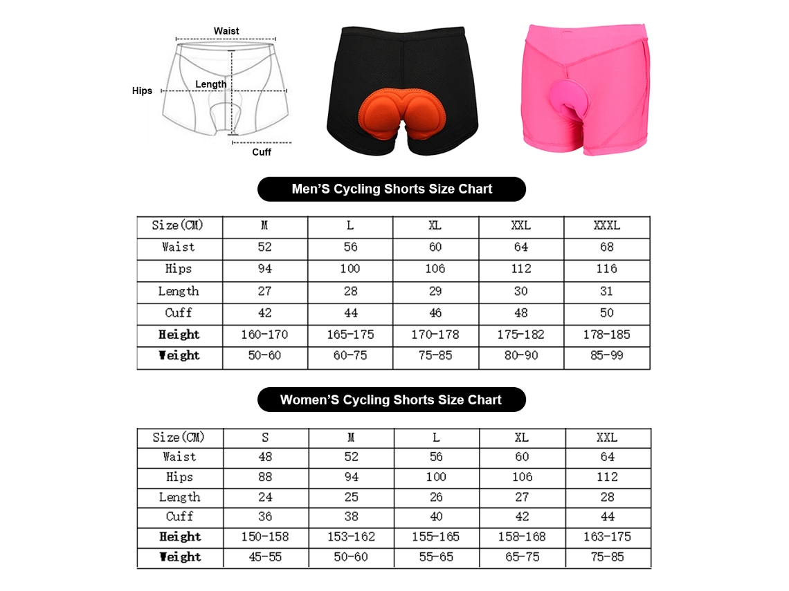 Calcinha Ciclismo Padded Para Homem E Mulher Mtb Liner Respirável Seca Rápida Elástica