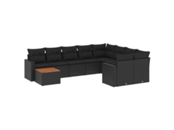 Garden Sofa Set, Garden Sofa Sets Vidaxl Preto Rattan / Vime (n/a)