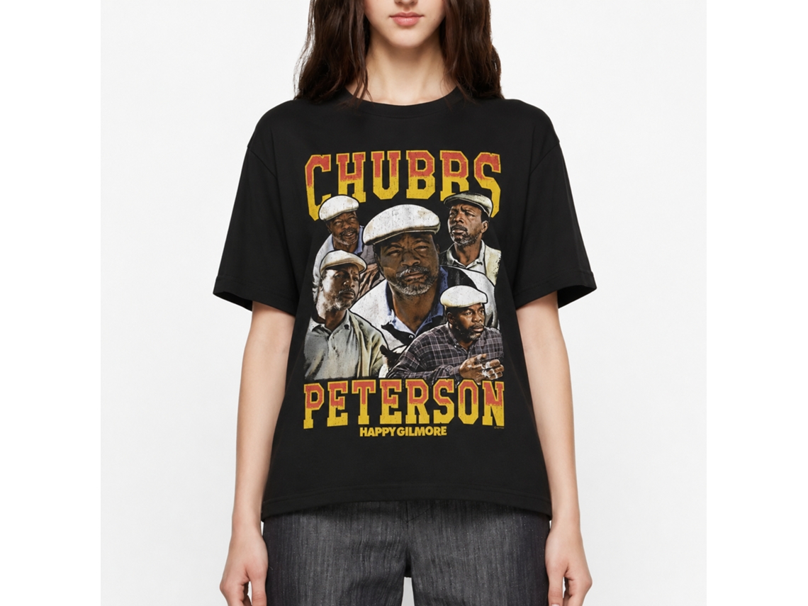 Rockinstone Happy Gilmore Movie Chubbs Peterson Black Adult T-shirt Size:l