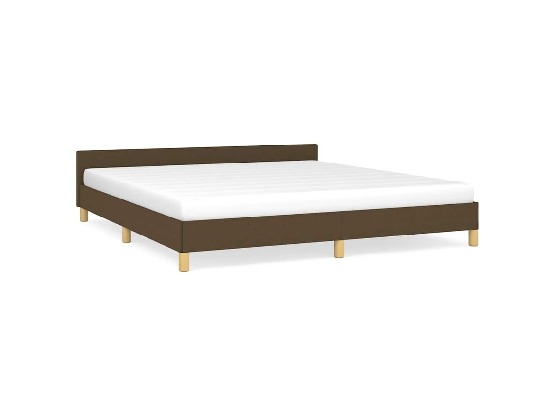 Bed Frame With Headboard, Bed Frames With Headboard Vidaxl Marrom Tecido (180 X 200 Cm)