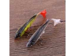 Bionic Fake Bait (bionic Fish Luring, Multi-hook Design) Lead-packaged Back Single Hook Abdomen Three Anchor Hooks Double Hooks 8cm Black And White