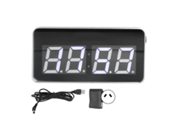 Relógio de mesa digital LED Baok com espelho iluminado, calendário perpétuo, USB e plugue padrão australiano para quarto e escritório.