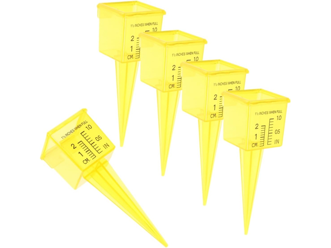 Inoomp Kit de 5 Pluviômetros Externos de Precisão com Visor Grande, Dispositivo para Monitoramento de Água no Jardim, CHABERLU
