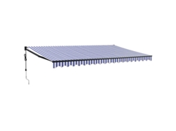 Toldo Retrátil Automático 5x3 M Azul e Branco MAISON EXCLUSIVE
