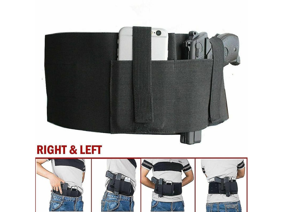 Cinto De Porte Secreto Classic Sport Para Armamento Concealido Com Bandola Abdominal Preto