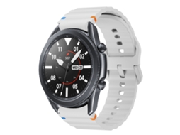 Bracelete Silicone para Samsung Galaxy Watch 3 Costurado com Padrão de Onda Cinza Claro XIAOMOYU