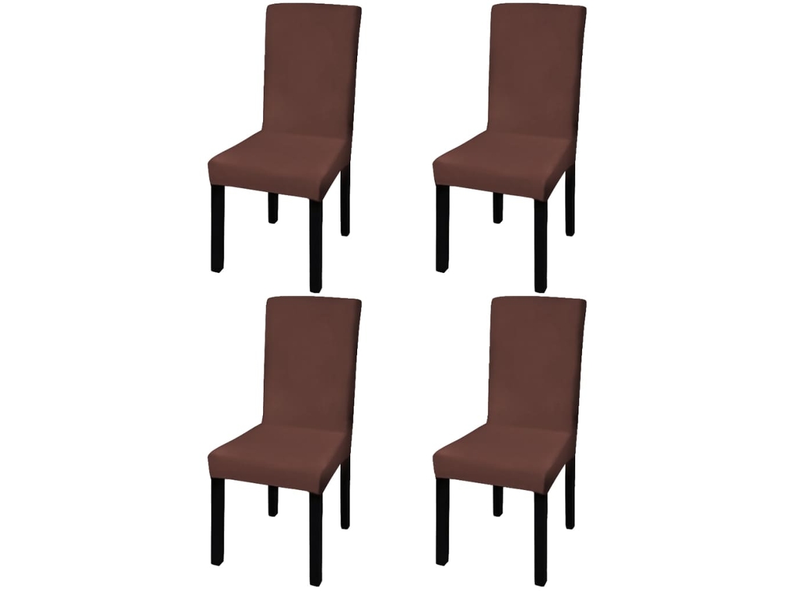 Vidaxl Capa Extensível Para Cadeira 4 Pcs Castanho
