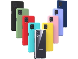 Capa Protetora Flexível Fina Leve para Samsung Galaxy A12 HONGWE. Textura Macia Anti-Choque Multicor