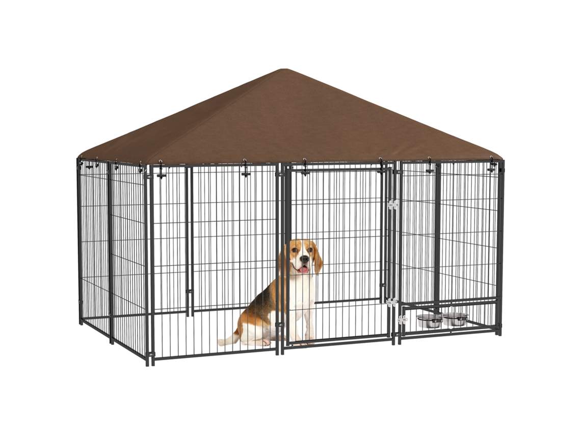 Cais para cães ao ar livre, aço e Oxford, com telhado, espaço amplo, resistente às intempéries S/MARCA