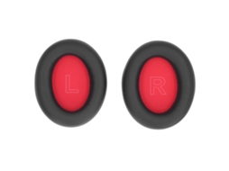 Pads De Ouvido De Reposição Para Fones Anker Soundcore Life Q10 Life 2 Neo Couro Proteico Espuma Preto Vermelho