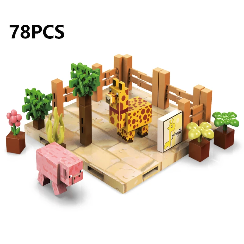 (porco) Conjunto De Blocos De Construção Magnéticos Diy - Modelo De Zoológico
