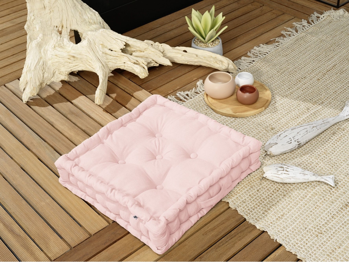 Almofada de Chão LEFFET PAPILLON Chão Kala Terracota Algodão Laranja (50x50X10cm)