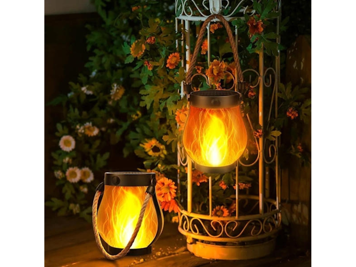 Luminária Solar Decorativa, Formato De Chama, Tema De Halloween, Alimentação Usb, Para Jardim, Pátio, Varanda, Caminhos E Paisagismo Exterior