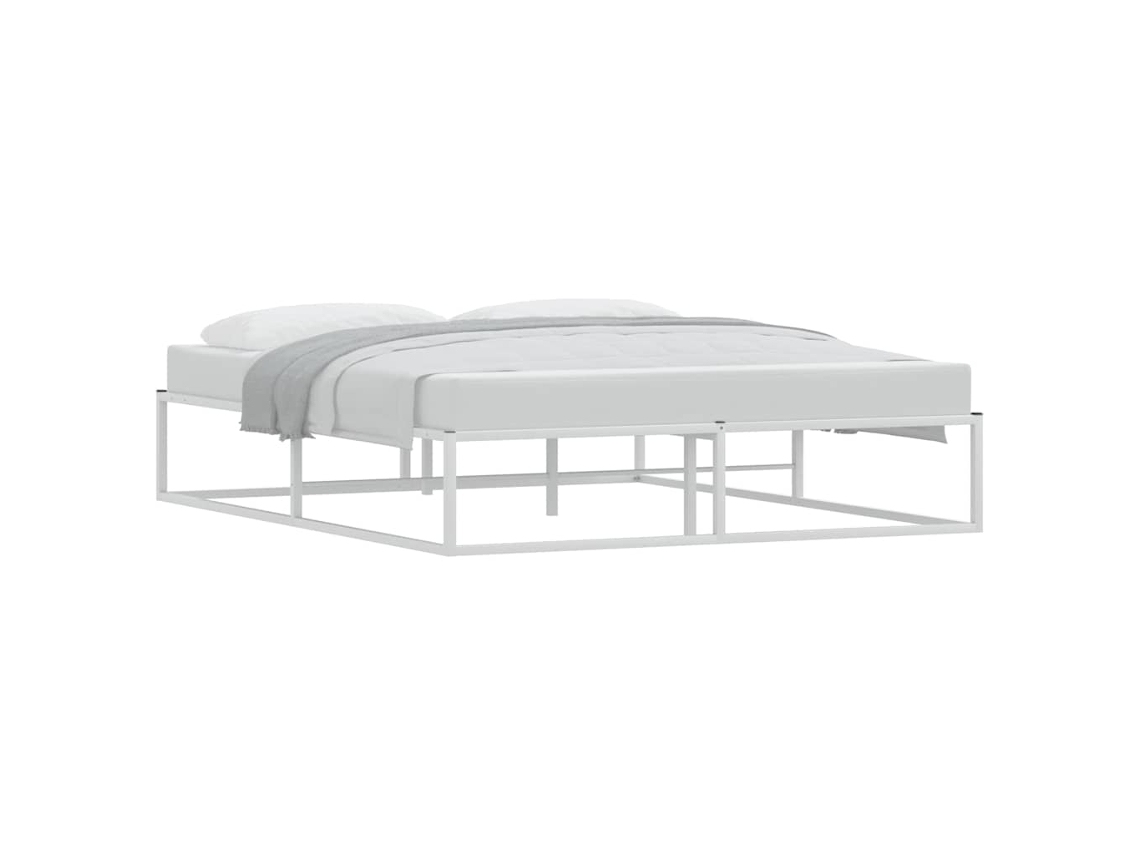 Bed Frame, Bed Frames Vidaxl Branco Metal (160 X 200 Cm)