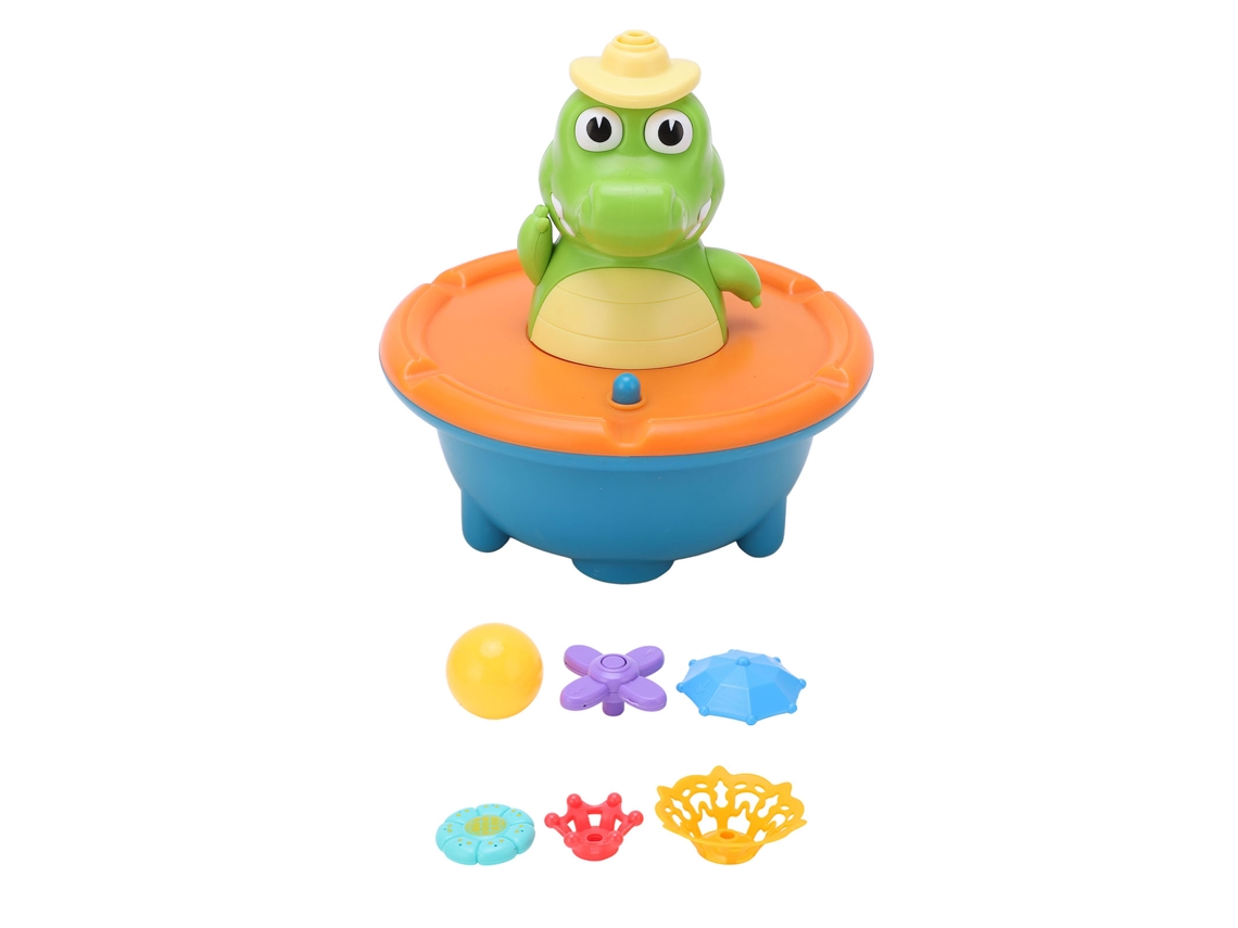 Mali brinquedo de Banho Crocodilo com 5 Modos Fontana e Luzes Piscantes para Bebê e Crianças Laranja