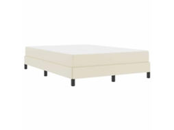 Conjunto 1 Estrutura Da Cama Vidaxl Creme Tecido (140 X 190 Cm)