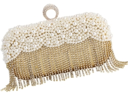 Bolsa De Noite Com Miçangas Douradas, Carteira Com Franjas Para Mulheres, Bolsa Elegante Para Jantar De Festa...