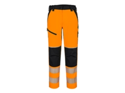 Calças Elásticas Femininas De Alta Visibilidade Pw3 Laranja E Preto / Xs