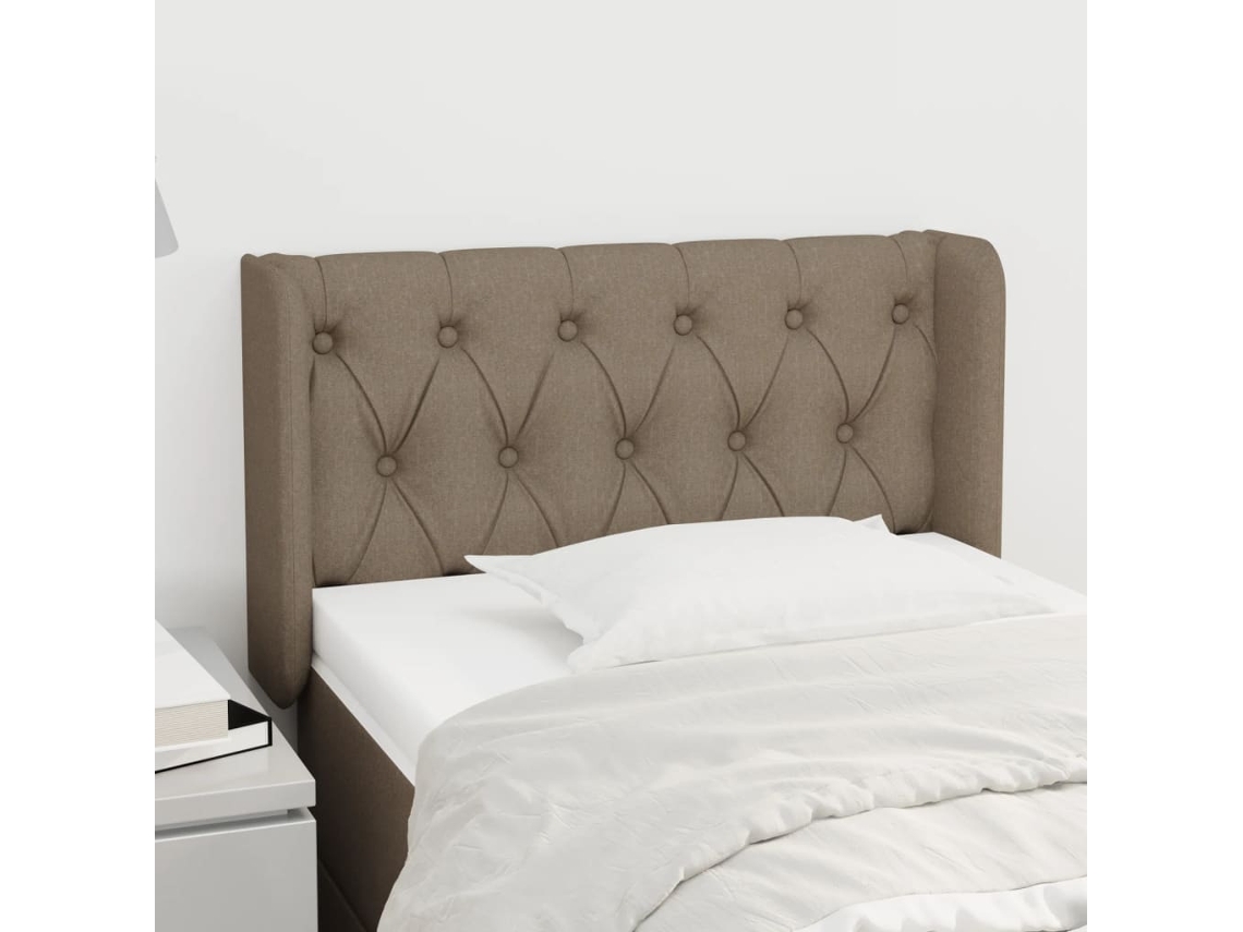 Cabecero con Trabillas de Tela 83x16x78/88 Cm Gris-Marrón