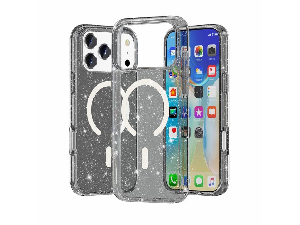 Capa Para Iphone 17 Pro - Estilo Exterminador Do Futuro Com Glitter E Ímã Magsafe