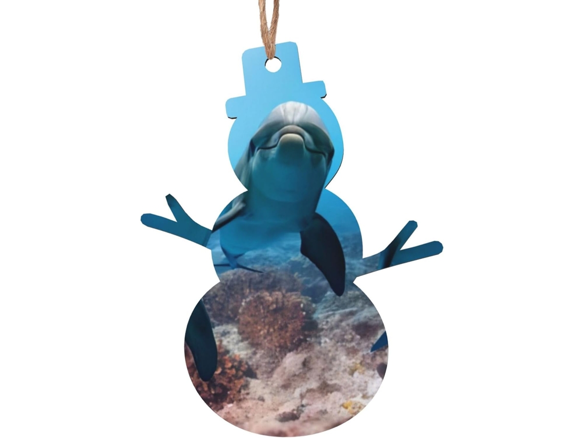 Decoração De Madeira Suspensa Com Motivo Delfim