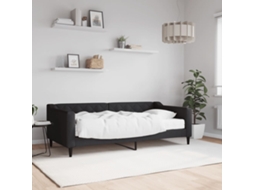 Vidaxl Sofá-cama Com Colchão 90x190 Cm Tecido Preto