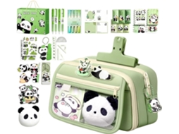 Conjunto De Material Escolar Infantil – Panda Estojo Para Lápis Crianças, Sala Aula, Meninos E