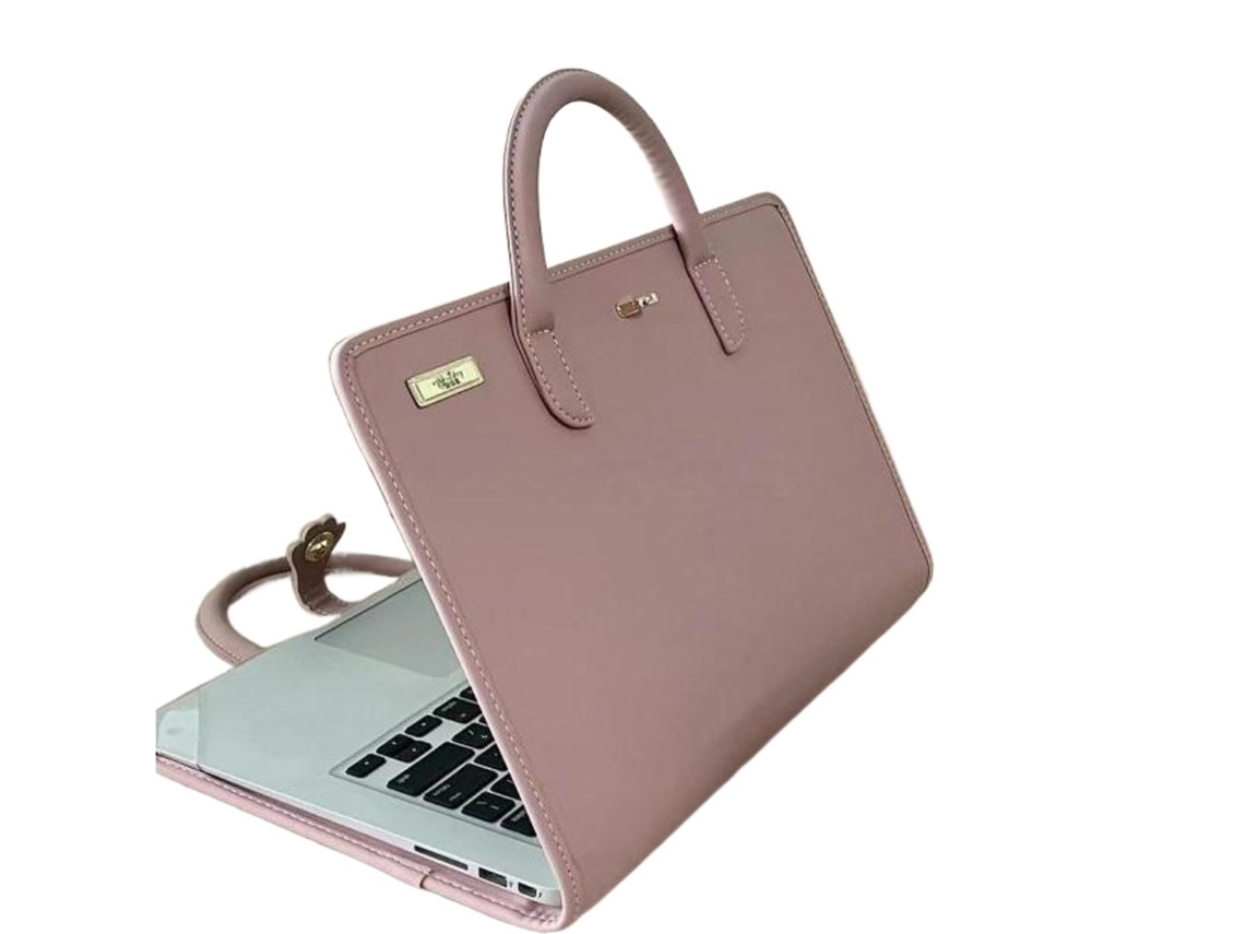 Bolsa Protetora Para Laptop De Pu, 14 Polegadas, Rosa, 1 Peça Brilvibera