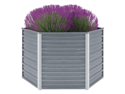 Vidaxl Canteiro Elevado Jardim Aço Galvanizado 129x129x77 Cm Cinzento