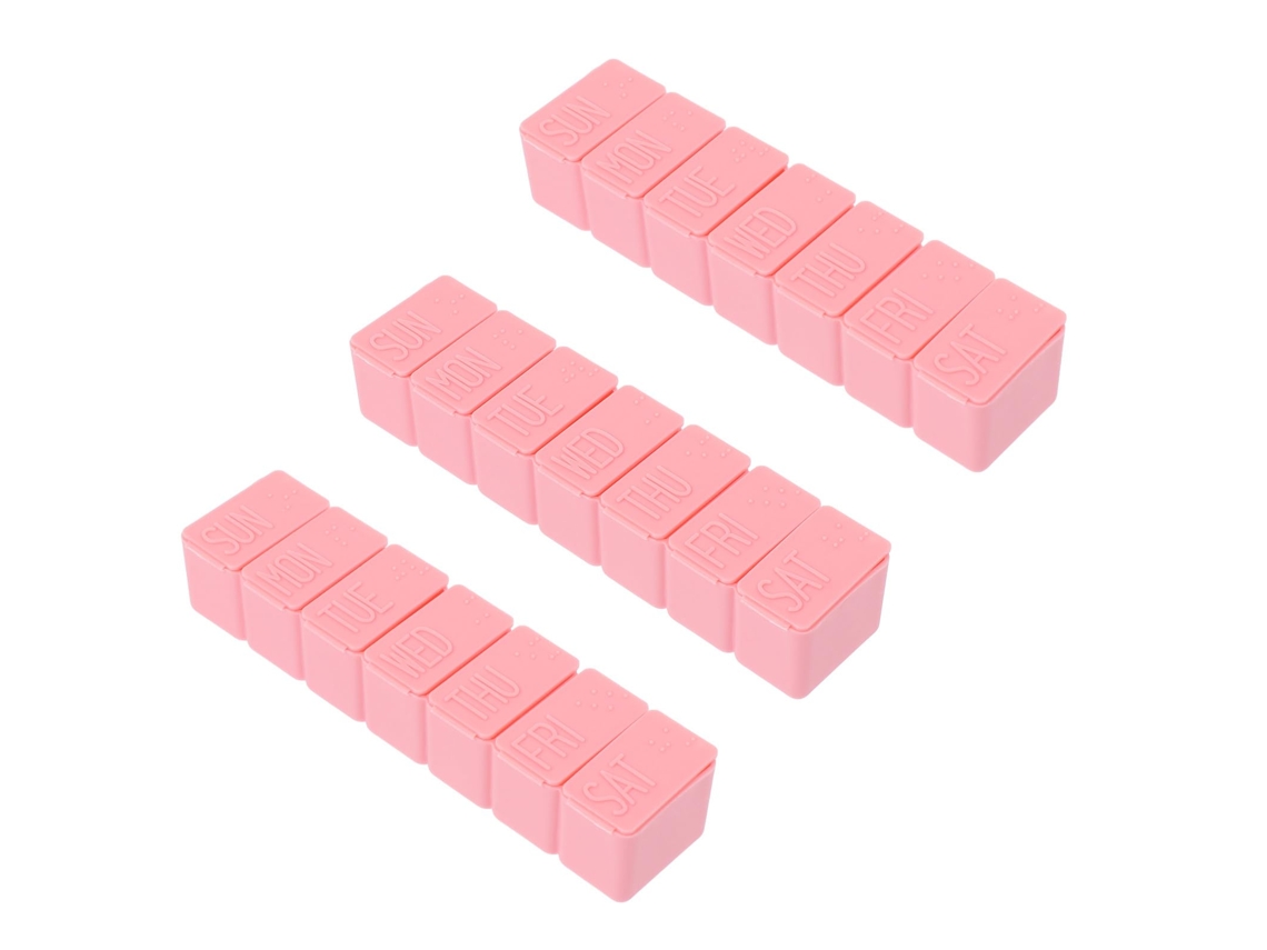 Kit com 3 Caixas de Remédio Semanais com 7 Divisórias S/MARCA