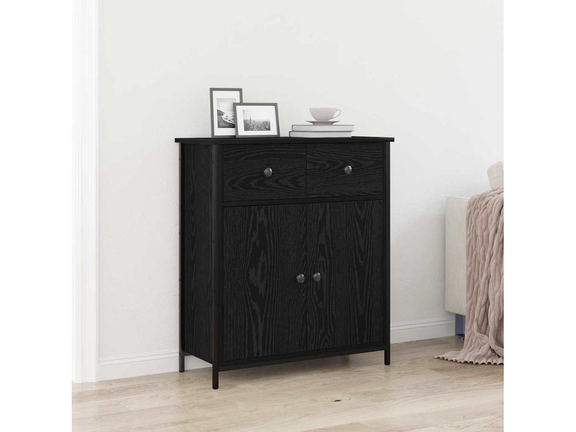 Vidaxl Buffet Carvalho Preto 70 X 30 X 80 Cm Derivados De Madeira
