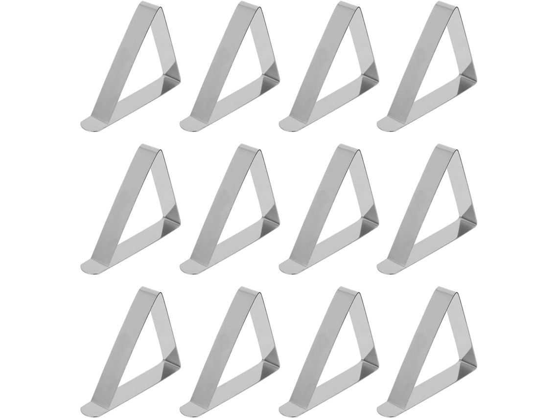 Kit de 12 Prendedores de Mesa em Aço Inoxidável, Antiderrapantes e Práticos, Ideais para Uso Interno e Externo. CHABERLU