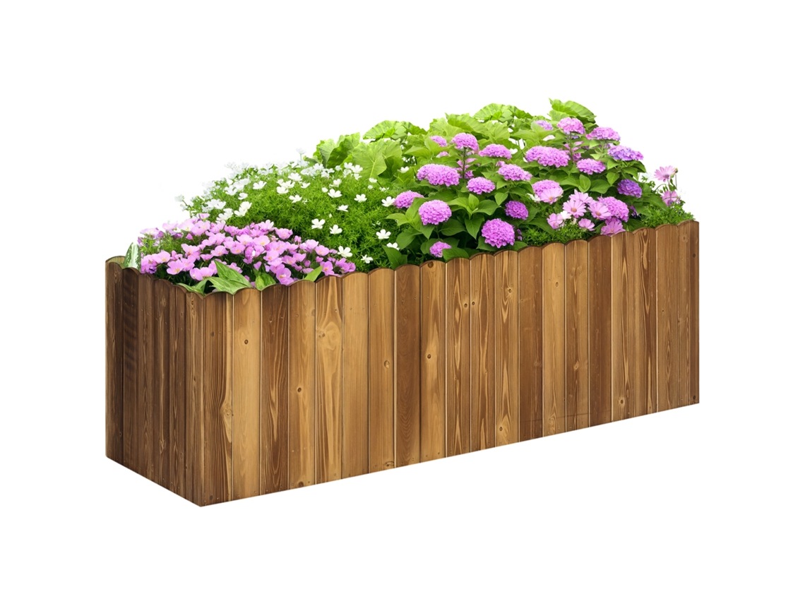 Canteiro Elevado Para Plantas, Horta De Ervas, Vertical, De Flores, Madeira De Abeto, 120 X 40 X 40 Cm