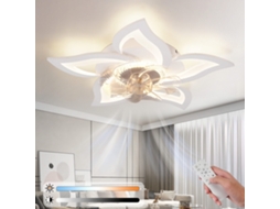 Nettlife Ventilador De Teto Led Com Iluminação 48 W Branco, Controlo Remoto Regulável, 3 Cores E 6 Velocidades