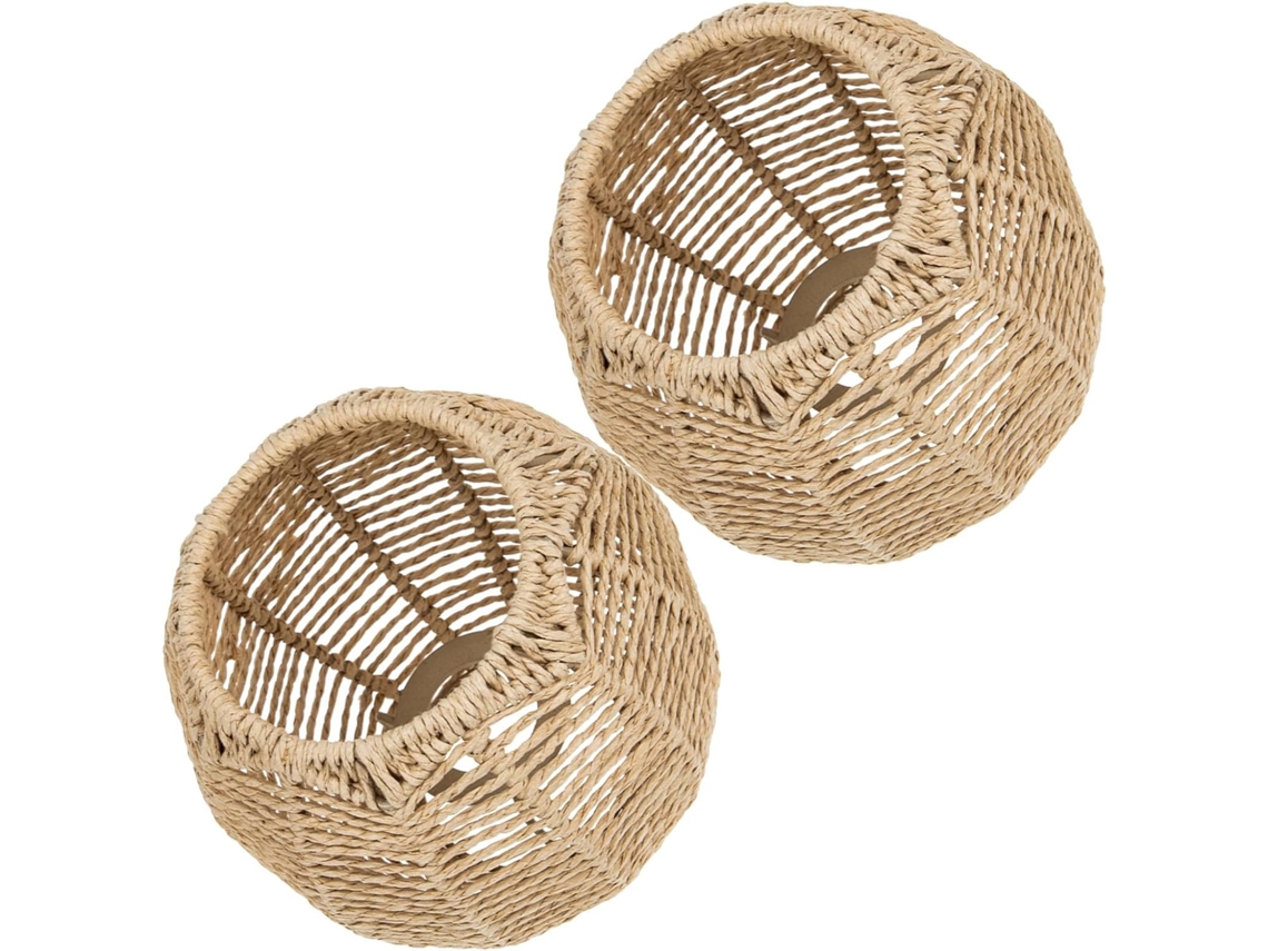 Conjunto de 2 Peças de Vime Artificial Trançado para Decoração de Interiores. SFUSHOS