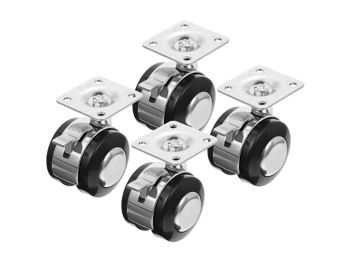 Conjunto De 4 Rodízios Giratórios Para Cadeira De Escritório Em Liga Metálica Resistente Ao Desgaste