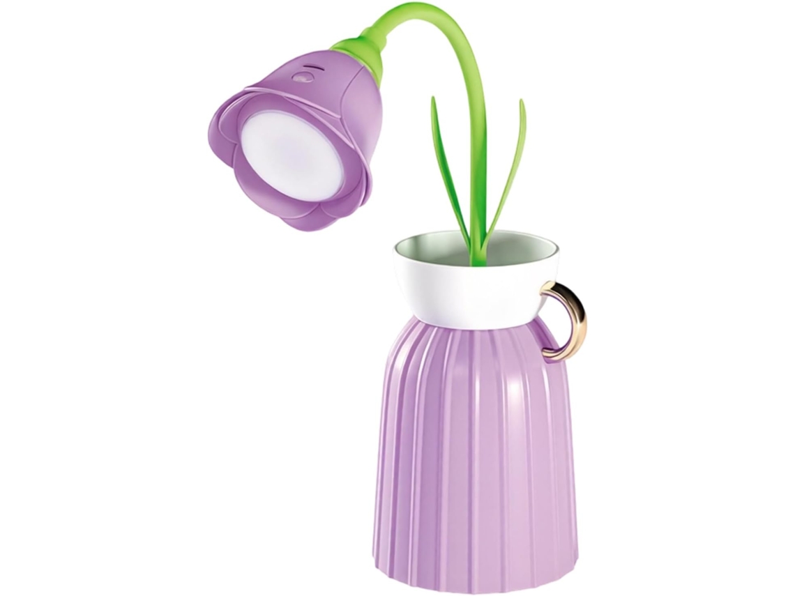 Elegante Candeeiro De Mesa Floral Com Brilho Ajustável Textura Abs Perfeito Para Cabeceira Ou Escritório Led