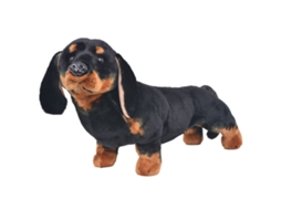 Vidaxl Brinquedo De Montar Cão Salsicha Peluche Preto Xxl