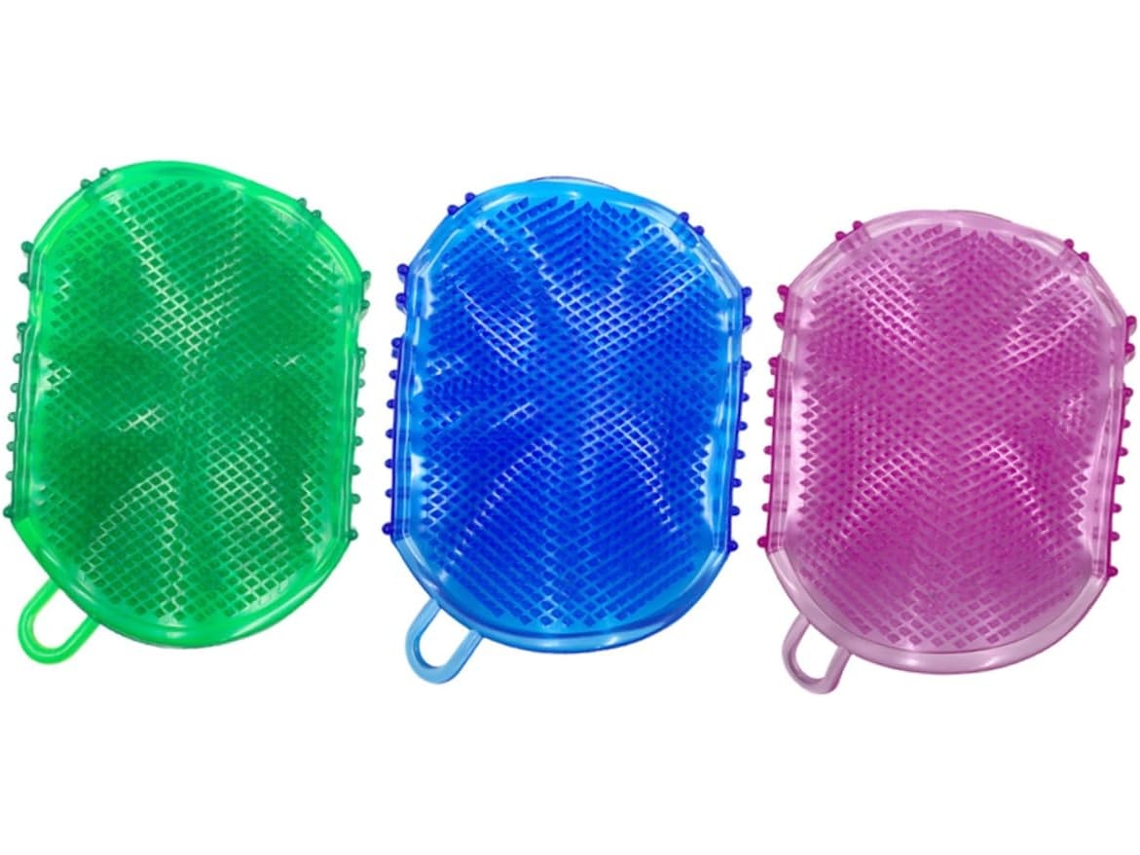 Conjunto De 3 Escovas Massagem Compactas Valiclud, Forradas, Com Design Ergonômico, Conforto Ideal Para Esfoliação E
