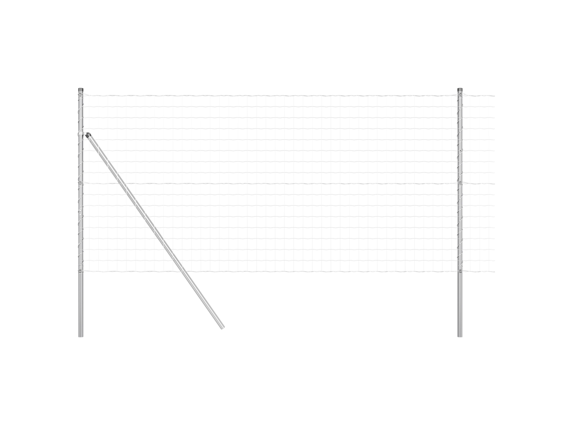 Conjunto 1 Cerca Externa Vidaxl Prateado Aço (10 X 1,2 M)