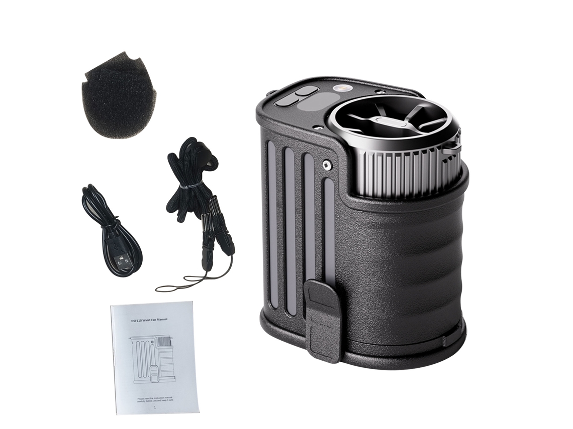 Ventilador de cintura portátil (recarregável, com efeito refrescante de longa duração de 20 horas)