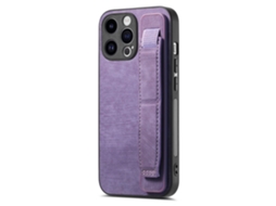 Suporte Casa Para Iphone 15 Pro Max Pele Sintética Roxo