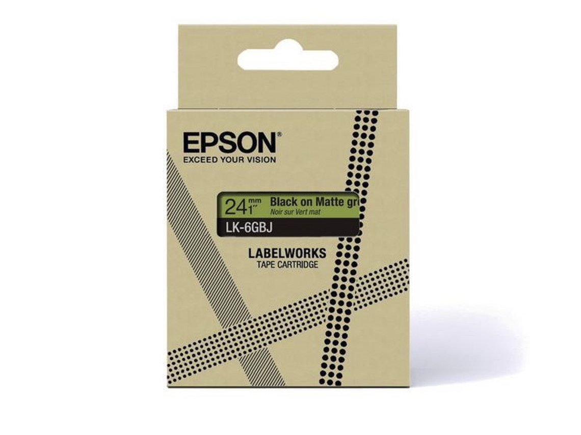 Epson Cartucho De Etiquetas Matte Tape   Green/black 18mm(8m)   Lk-5gbj