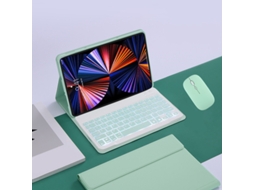 Capa para teclado Lenovo Idea Tab Pro 12.7 polegadas 2025 com retroiluminação RGB e mouse, verde claro, Digitallab