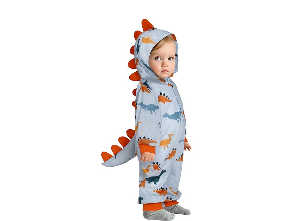 Fantasia de pijama de dinossauro bebê