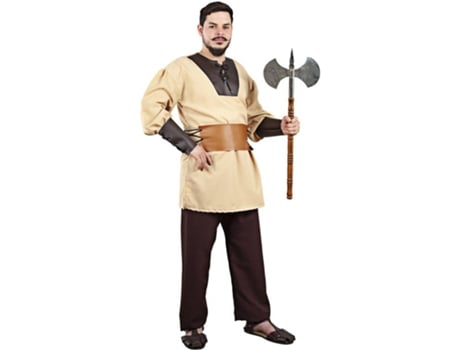 Fato de lenhador medieval com cinto para homem