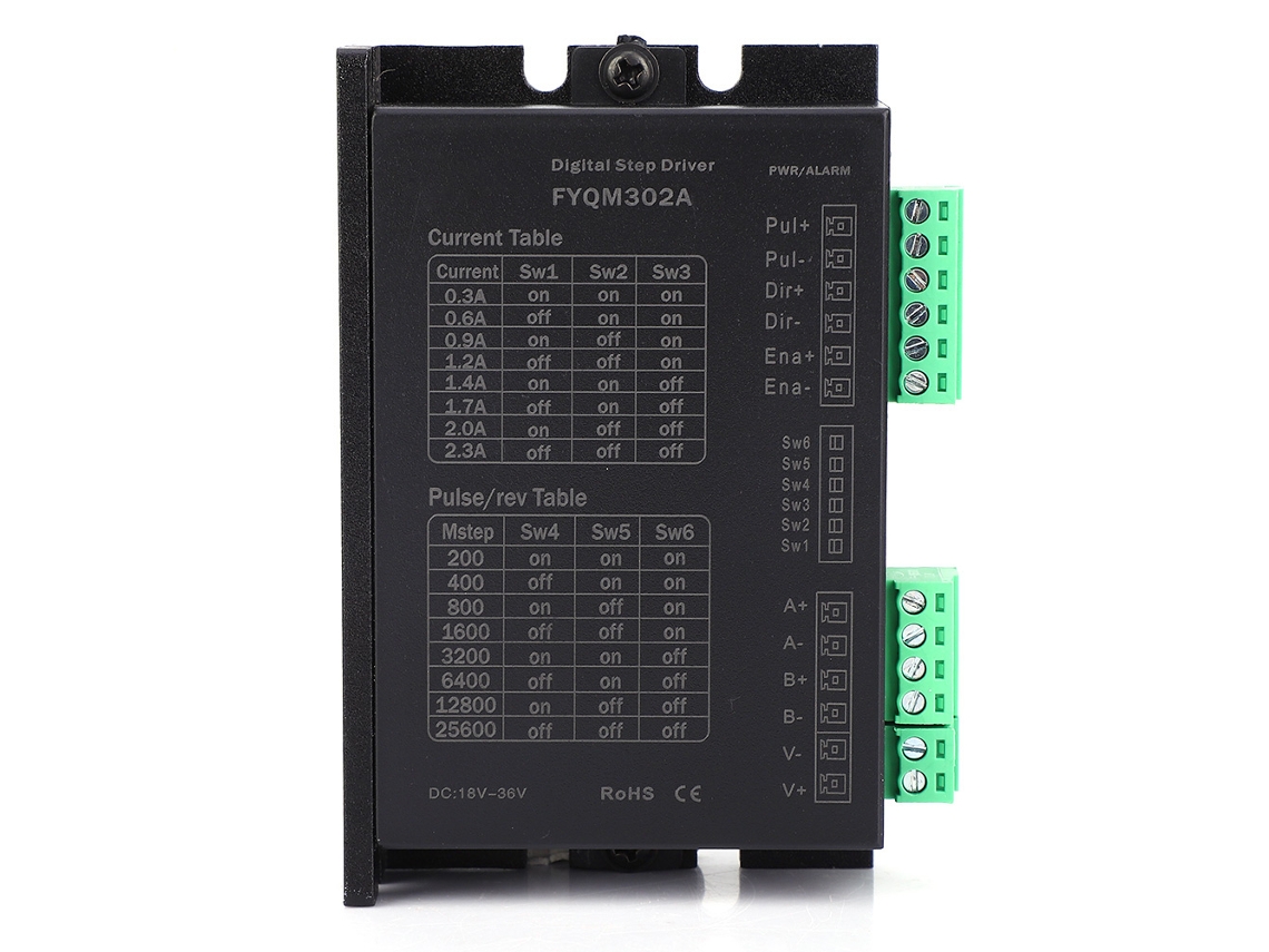 Controlador de Motor Passo Nema 8 11 14 16 17 Fyqm302a DC 18-36V 0.3-2.3A